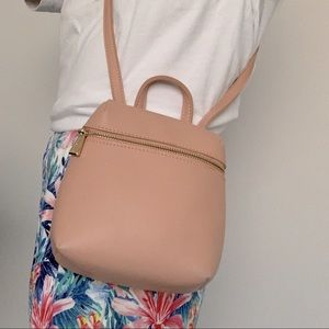 Mini Leather Belt Strap Crossbody Bag in Baby Pink - Casual, Travel, Accessories